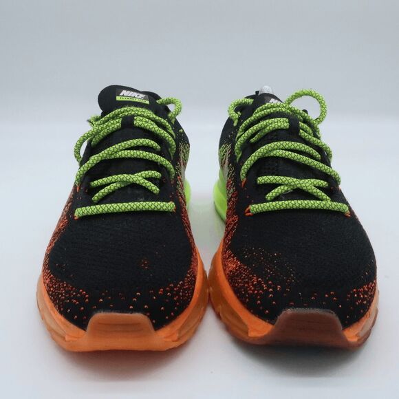 Nike Flyknit Air Max Sneakers Men's Size 10.5 - Rare Black/Atomic Orange/Volt - Picture 5 of 9